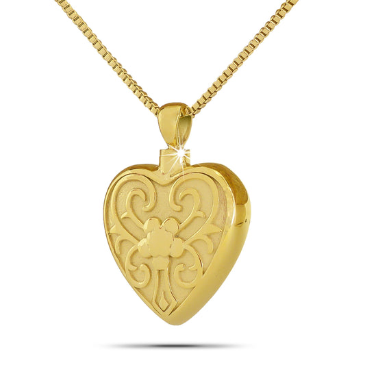 Heart Flower Gold Steel keepsake
